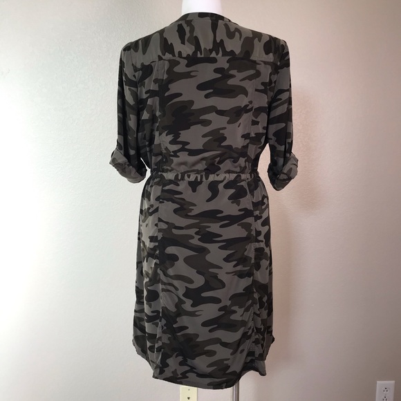 LANE BRYANT GREEN & BLACK CAMO DRAWSTRING DRESS - Picture 4 of 5